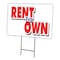 Signmission Rent To Own Yard Sign & Stake outdoor plastic coroplast window, C-2436 Rent To Own C-2436 Rent To Own - alternate 1
